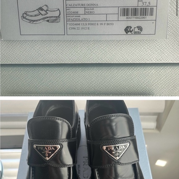 Prada Nero Leather Slip-Ons - Picture 1 of 2